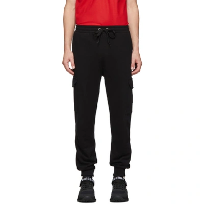 Burberry Logo-appliqued Sweatpants In Black