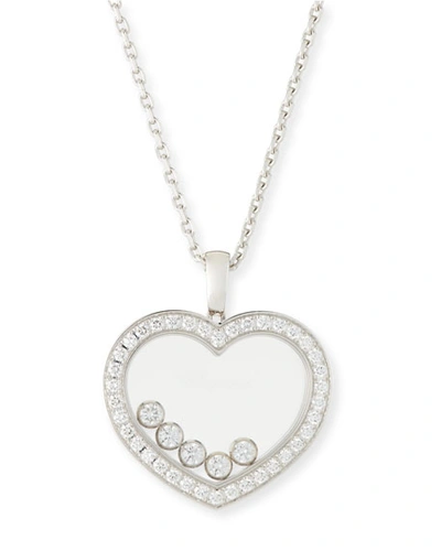 Chopard Happy Diamonds Heart Pendant Necklace In 18k White Gold