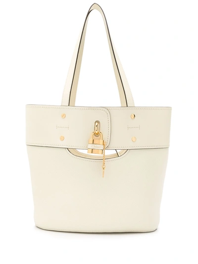 Chloé Women's Small Aby Leather Tote In White