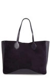 Rebecca Minkoff Pippa Unlined Suede Tote Bag In Deep Twilight/silver