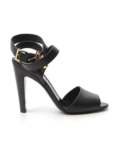 Tom Ford Leather Lock-and-key Sandals In Black