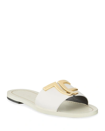 Tom Ford Tf Suede Flat Sandals In White
