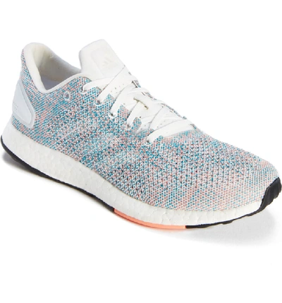 Adidas Originals Pureboost Element Knit Trainer Sneakers In White/coral