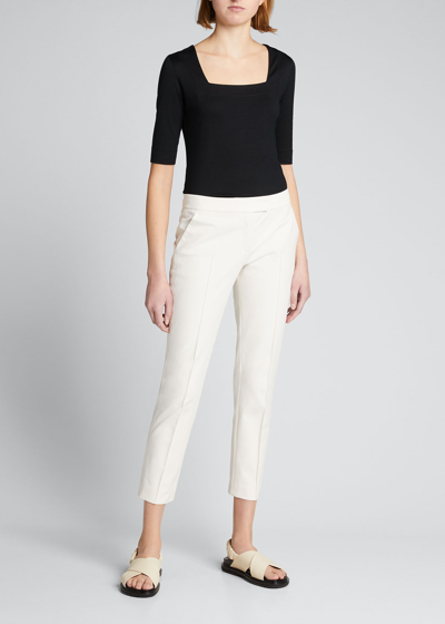 Akris Punto Frankie Stretch-cotton Pants In Cream