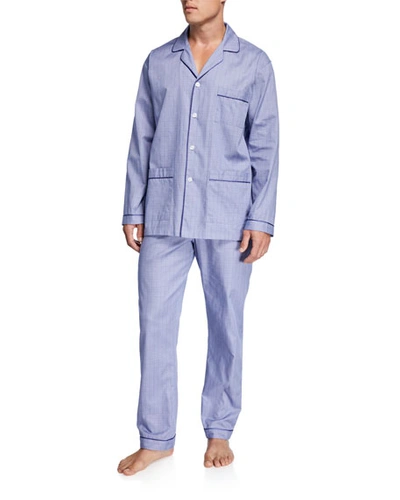 Neiman Marcus Men's Plaid Luxurious Cotton Pajama Set