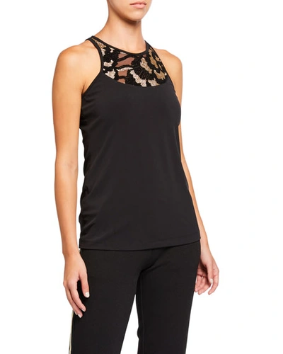 Anatomie Alec Lace-inset Tank In Gold