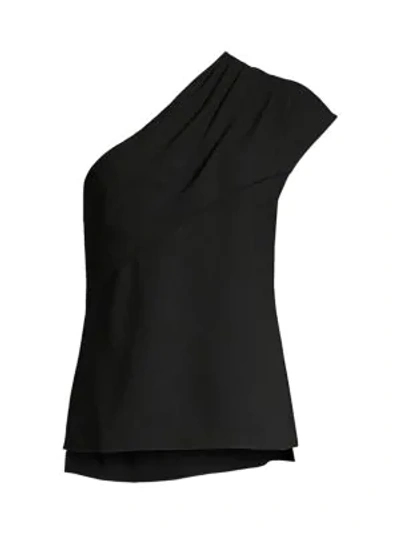 Elie Tahari Bela One-shoulder Shirt In Black