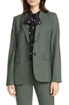 Theory Traceable Wool Classic Blazer In Hunter Green Melange