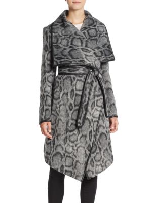 leopard print wrap coat