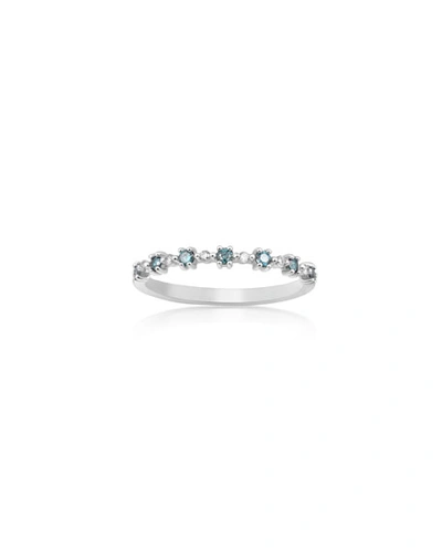 Stevie Wren 14k White Gold Blue Diamond Flowerette Ring
