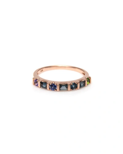 Stevie Wren 14k Rose Gold Multi-shape Semiprecious Stone Ring