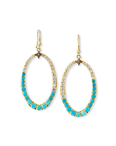 Armenta Old World 18k Turquoise & Diamond Oval Drop Earrings