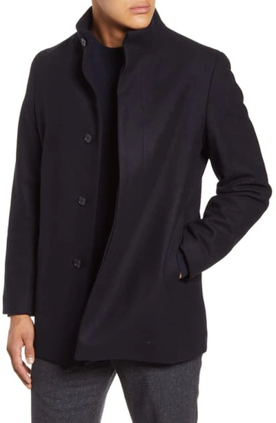 Theory Men s Christopher Modus Melton wool Topcoat In Eclipse ModeSens