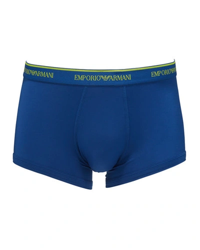 Emporio Armani Men's Logo-print Microfiber Boxer Briefs In Royal