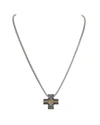 Konstantino 18k Gold/silver Cross Pendant Necklace, 24"