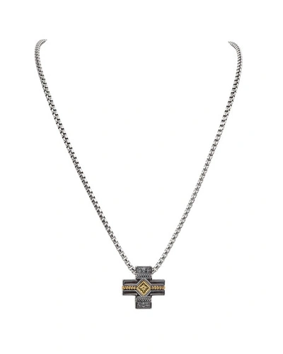 Konstantino 18k Gold/silver Cross Pendant Necklace, 24"