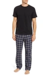Ugg Men's Grant Plaid Pajama Set In Navy/ Black