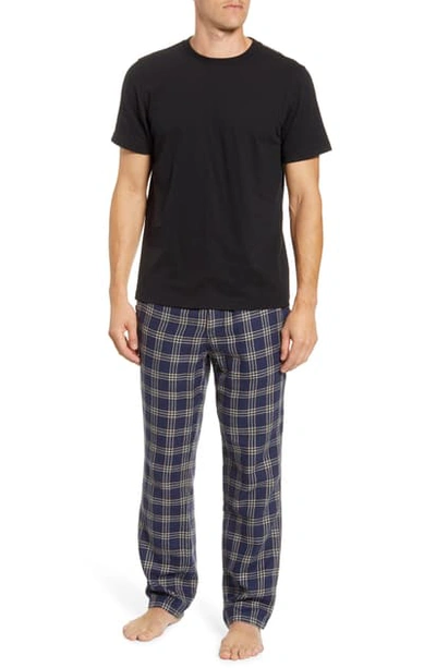 Ugg Men's Grant Plaid Pajama Set In Navy/ Black