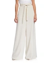 Lafayette 148 Jackson Stretch Crepe De Chine Wide-leg Pants In Raffia