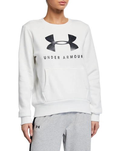 Under Armour 121 Rival Fleece Sportstyle Graphic Sweatshirt In White/black