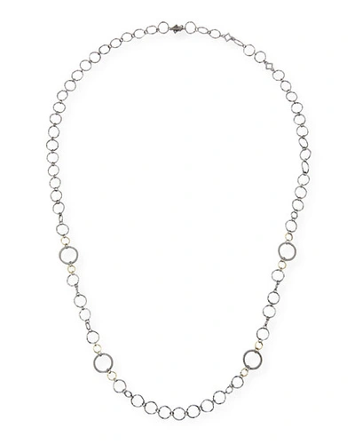 Armenta Old World Long Alternating Circle-link Necklace In Gold