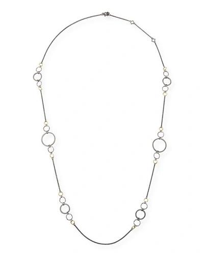 Armenta Old World Long Alternating Link-chain Necklace In Gold