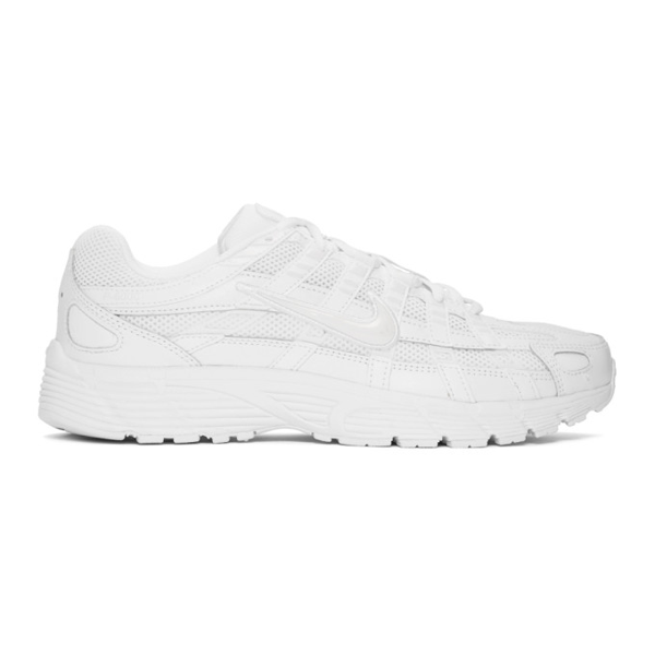 Nike P-6000 Leather And Mesh Sneakers In White/platinum Tint/white ...