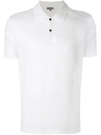 Lanvin Logo-embroidered Cotton Polo Shirt In White