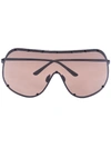 Rick Owens Oversized Rivet Detail Sunglasses In 黑色