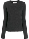 Pringle Of Scotland Fitted Travelling Rib Jumper In Grey