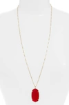 Kendra Scott Reid Long Faceted Pendant Necklace In Gold/ Cherry Red Illusion