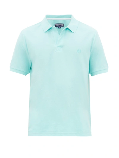 Vilebrequin Men Cotton Pique Polo Shirt Solid In Blue