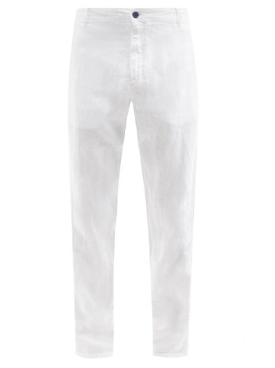 Vilebrequin Men's Solid Linen Straight-leg Pants In White