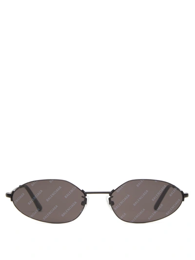 Balenciaga Logo-lens Slimline Metal Sunglasses In 1