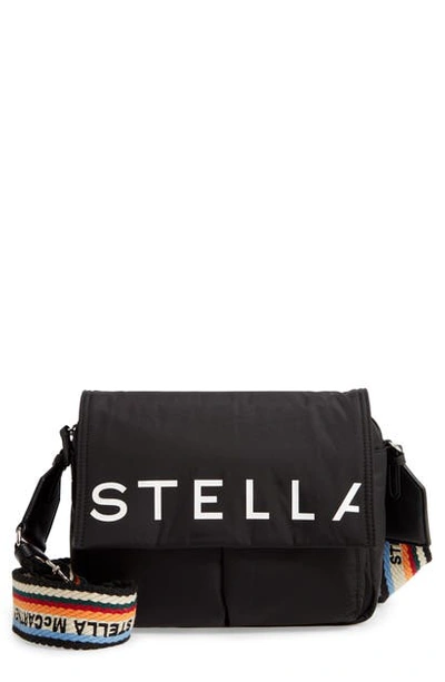 Stella Mccartney Medium Padded Eco Nylon Shoulder Bag In Black