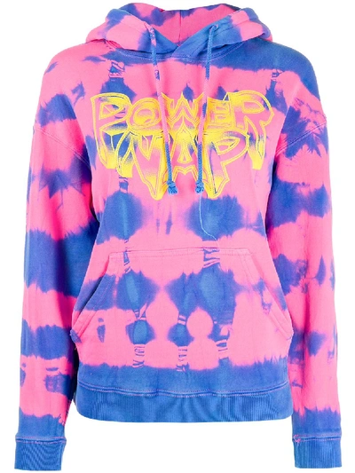 Ashley Williams Power Nap Tie Dye Pocket Hoodie In Blue