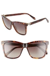 Polaroid 57mm Polarized Sunglasses In Dkhavana/ Brown Grad Polz