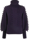 Temperley London Chrissie Bobble Knit Sweater In Purple