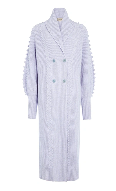 Temperley London Chrissie Knit Coat In Lilac