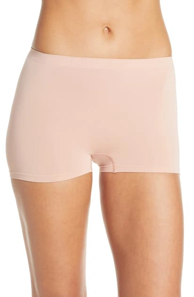 Hanro Touch Feeling High Waist Boyleg Briefs In Misty Rose