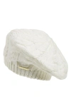 Michael Michael Kors Cable Knit Beret In Cream