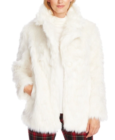 Vince Camuto Shaggy Faux-fur Coat In Pearl Ivory