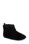 Fitflop Faux Fur Slipper Bootie In All Black Fabric