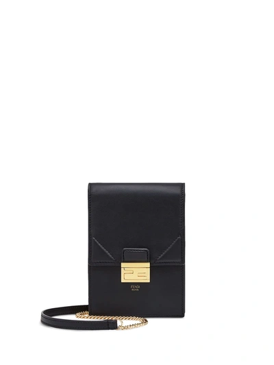 Fendi Kan U Vertical Wallet On Chain In Black