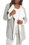 Ugg Abriana Fleece Lined Cardigan In Grey Heather
