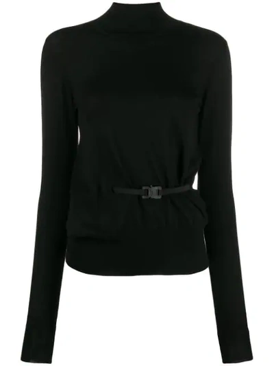 Alyx Belted Merino Turtleneck Jumper In Black