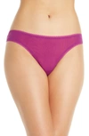 On Gossamer 'hip-g' Mesh Thong In Rich Plum