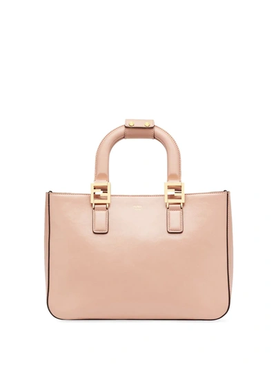 Fendi Small Top Handle Ff Tote In Pink