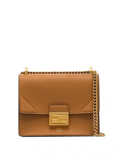 Fendi Brown Kan U Small Leather Shoulder Bag