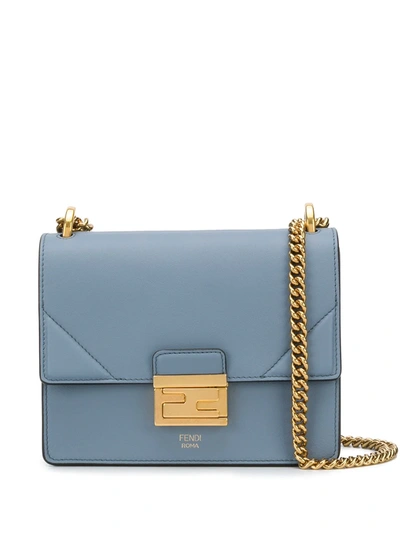 Fendi Kan U Small Leather Shoulder Bag In Blue